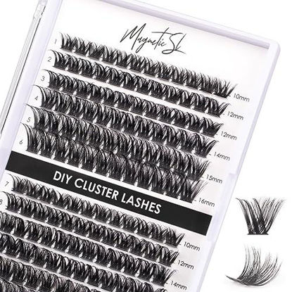 Picture of Lash Clusters 144 Pcs Individual Lashes Clusters Eyelash Extensions False Eyelashes DIY Wispy Fluffy Lash Extension Kit Reusable False Eyelashes Natural Look Mix 10-16mm C D Curl-DM27