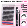 Picture of DIY Lash Extension Kit 280pcs Individual Lashes Cluster D Curl Eyelash Extension Kit 40D 9-16mm Mix Lash Clusters Colored with Lash Bond and Seal and Lash Applicator Tool for Self Application at Home (40D-D-9-16MIX COLOR KIT)