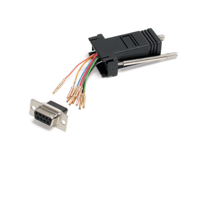 Picture of StarTech.com DB9 to RJ45 Modular Adapter - F/F - Serial adapter - DB-9 (F) to RJ-45 (F) - GC98FF, Black