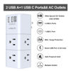 Picture of USB Outlet Extender Surge Protector - QINLIANF Multi Plug Outlet with Rotating Plug, 3-Sided Swivel Power Strip with 6 AC Spaced Outlet Splitter and 3 USB Ports (1 USB C) for Travel, Home, Office,ETL