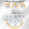 Picture of USB Outlet Extender Surge Protector - QINLIANF Multi Plug Outlet with Rotating Plug, 3-Sided Swivel Power Strip with 6 AC Spaced Outlet Splitter and 3 USB Ports (1 USB C) for Travel, Home, Office,ETL