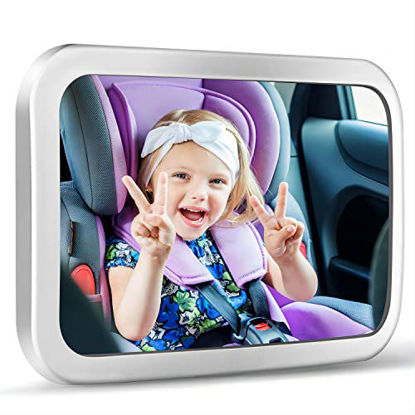 Picture of Baby Car Mirror, Shynerk Shatter-Proof Acrylic Baby Mirror for Rear Facing Car Seat, Easily to Observe Baby's Every Move