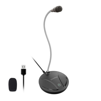 Picture of JOUNIVO USB Microphone for Computer, PC/Laptop Mic, Mute Button with LED Indicator, 360 Degree Gooseneck Design, Desktop Microphone for Streaming, Recording, Dictation, Podcasting, YouTube, JV610