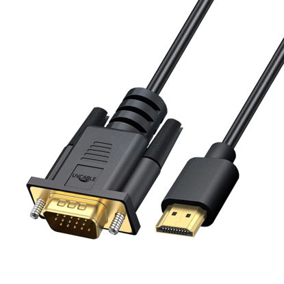 Picture of HDMI to VGA Cable, Gold-Plated Computer HDMI to VGA Monitor Cable Adapter 6 Feet Male to MaleCord for Computer, Desktop, Laptop, PC, Monitor, Projector, HDTV, and More (NOT Bidirectional) -1.83M