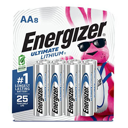 Picture of Energizer AA Lithium Batteries, World's Longest Lasting Double A Battery, Ultimate Lithium (8 Battery Count)