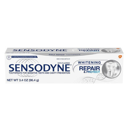 Picture of Sensodyne Repair and Protect Whitening Toothpaste, Toothpaste for Sensitive Teeth and Cavity Prevention, 3.4 oz