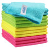 Picture of HOMEXCEL Microfiber Cleaning Cloth,12 Pack Cleaning Rag,Cleaning Towels with 4 Color Assorted,11.5"X11.5"(Green/Blue/Yellow/Pink)