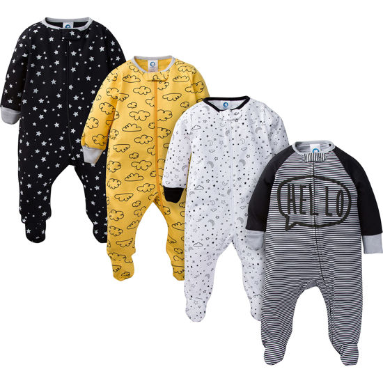 Picture of Gerber Baby Boys Sleep 'N Play Footie, Star, Newborn, Pack of 4