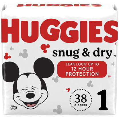 Picture of Huggies Snug & Dry Baby Diapers, Size 1 (8-14 lbs), 38 Ct, Newborn Diapers