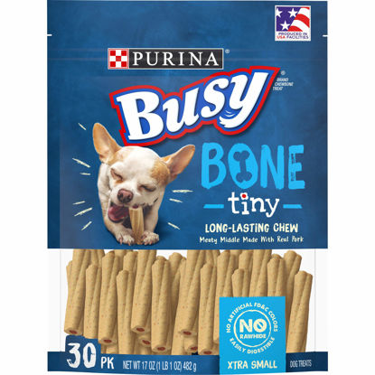 Picture of Purina Busy Made in USA Facilities Toy Breed Dog Bones, Tiny - 30 ct. Pouch