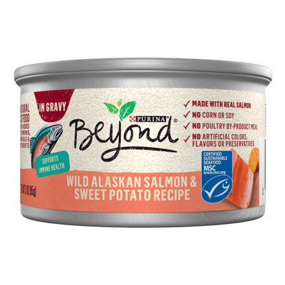 Picture of Purina Beyond Wild Alaskan Salmon and Sweet Potato Recipe In Wet Cat Food Gravy - (12) 3 oz. Cans