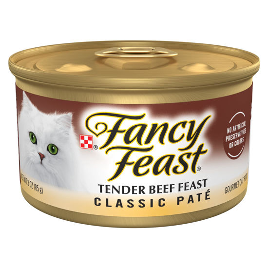 Picture of Purina Fancy Feast Tender Beef Feast Classic Grain Free Wet Cat Food Pate - (24) 3 oz. Cans