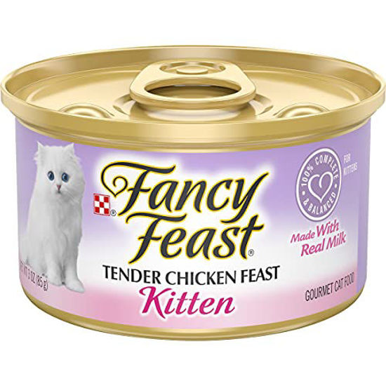 Picture of Purina Fancy Feast Grain Free Pate Wet Kitten Food, Tender Chicken Feast - (24) 3 oz. Cans