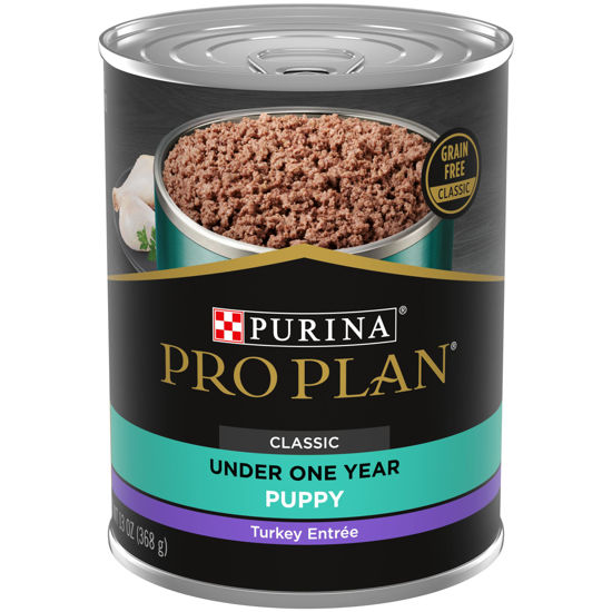 Picture of Purina Pro Plan High Protein Puppy Food Wet, Classic Turkey Entree - (12) 13 Oz. Cans