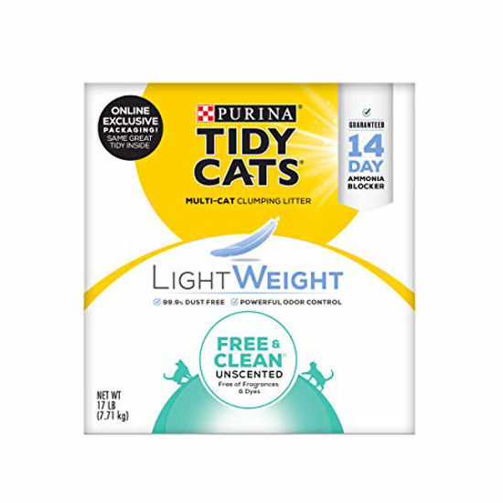 Picture of Purina Tidy Cats Low Dust Clumping Cat Litter, LightWeight Free & Clean Unscented, Multi Cat Litter - 17 Lb. Box