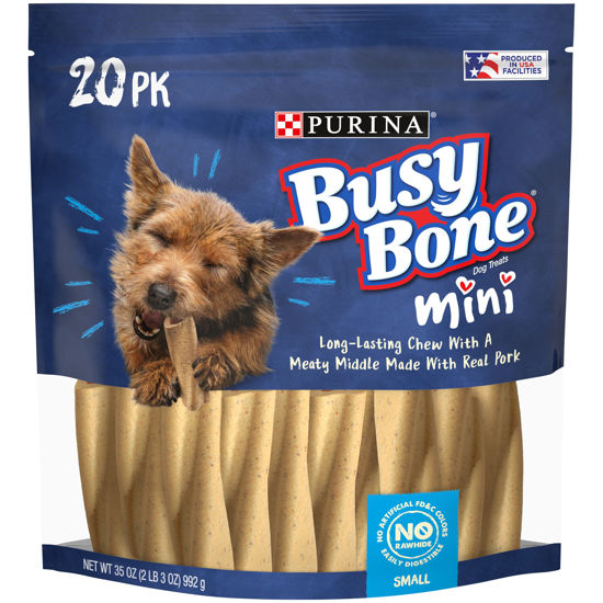 Picture of Busy Purina Bone Dog Chew Mini Dog Treats for Small Dogs, 20 ct. Pouch