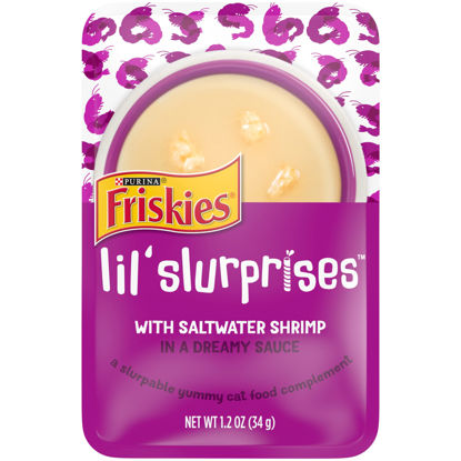 Picture of Friskies Purina Friskies Cat Food Complement, Lil’ Slurprises With Saltwater Shrimp - (16) 1.2 oz. Pouches