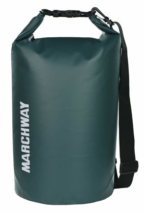 Picture of MARCHWAY Floating Waterproof Dry Bag 5L/10L/20L/30L/40L, Roll Top Sack Keeps Gear Dry for Kayaking, Rafting, Boating, Swimming, Camping, Hiking, Beach, Fishing (Blackish Green, 10L)