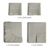 Picture of King Size Sheet Set - Breathable & Cooling - Hotel Luxury Bed Sheets - Extra Soft - Deep Pockets - Easy Fit - 4 Piece Set - Wrinkle Free - Comfy - Light Grey Bed Sheets - Kings Sheets - Fitted Sheets