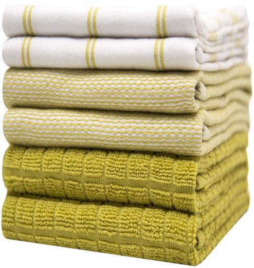 Bumble Towels Premium Kitchen Towels (20”x 28”, 6 Pack) - Large Cotton Kitchen  Hand Towels - Flat
