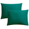 Picture of FLXXIE 2 Pack Microfiber Standard Pillow Cases, 1800 Super Soft Pillowcases with Envelope Closure, Wrinkle, Fade and Stain Resistant Pillow Covers for Kids, 20x26, Dark Green