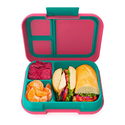 Picture of Bentgo® Pop - Bento-Style Lunch Box for Kids 8+ and Teens - Holds 5 Cups of Food with Removable Divider for 3-4 Compartments - Leak-Proof, Microwave/Dishwasher Safe, BPA-Free (Bright Coral/Teal)…