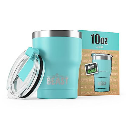 Picture of Beast 10 oz Tumbler Stainless Steel Vacuum Insulated Coffee Ice Cup Double Wall Travel Flask (Aquamarine Blue)