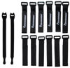 Picture of Reusable Cinch Straps 1" x 15" - 12 Pack, Multipurpose Quality Hook and Loop Securing Straps (Black) - Plus 2 Free Bonus Reusable Cable Ties