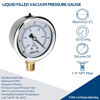 Picture of SENCTRL 30 inHg Vacuum Silicone Oil Liquid Filled Low Pressure Gauge, 2.5" Dial Size, 1/4" NPT Lower Mount, Stainless Steel Case, for Air Conditioning Manifolds, HVAC, Air Pump Vacuum Test