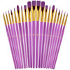 Picture of Paint Brushes Set, 2Pack 20 Pcs Paint Brushes for Acrylic Painting, Oil Watercolor Acrylic Paint Brush, Artist Paintbrushes for Body Face Rock Canvas, Kids Adult Drawing Arts Crafts Supplies, Purple