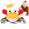 Picture of Crawling Crab Baby Toy Gifts: Tummy Time Toys Walking Dancing Cute Essentials Electric Induction Sensory Stuff Moving Babies Crabs with Light Up Music for Toddler Boys Girls Items Interaction Gadgets