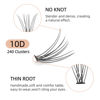 Picture of 240 Pcs DIY Eyelash Extension 10D Thickness 0.10mm Individual Lashes Cluster D Curl 8-14mm Single Lashes Reusable Professional Makeup Mini Lash Clusters Extensions at Home (10D D 8-14mm)