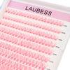 Picture of Colored Lash Clusters 40D Pink Individual Lashes D Curl Cluster Lashes Mixed Length Colored Lash Extensions Cluster Eyelash Extensions (Pink 40D-0.07D, 9-16mm)