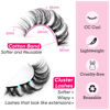 Picture of Natural Cluster Lashes 3D False Eyelashes Wispy Individual Lashes Natural Look Faux Mink Lashes that Look Like Extensions by Focipeysa