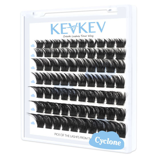 Picture of Lash Clusters 84 Pcs Cluster Lashes Eyelash Clusters DIY Cluster Eyelash Extensions Individual Lashes Thin Band & Soft(Cyclone,C-8-16mix)