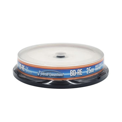 Picture of Optical Quantum OQBDRE02WIP-10 2X 25 GB BD-RE Single Layer Blu-Ray ReWritable White Inkjet 10-Disc Spindle