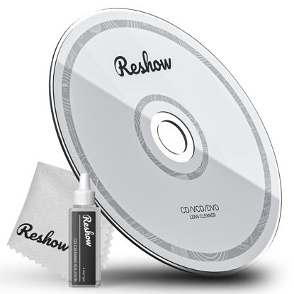 Picture of Reshow Laser Lens Disc Cleaner kit for CD & DVD Player Without Scratching The Optics - Included Microfiber Cloth, Cleaning Disc and Cleaning Solution (1 Bottles of Cleaning Fluid)