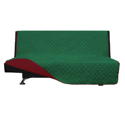 Picture of Easy-Going Futon Slipcover Reversible Futon Cover Water Resistant Couch Cover Furniture Protector for Pets Kids Children Dog Cat (Futon, Green/Christmas Red)