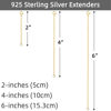 Picture of 925 Sterling Silver Necklace Extender Gold Necklace Extender Gold Chain Extenders for Necklaces 2", 4", 6" Inches