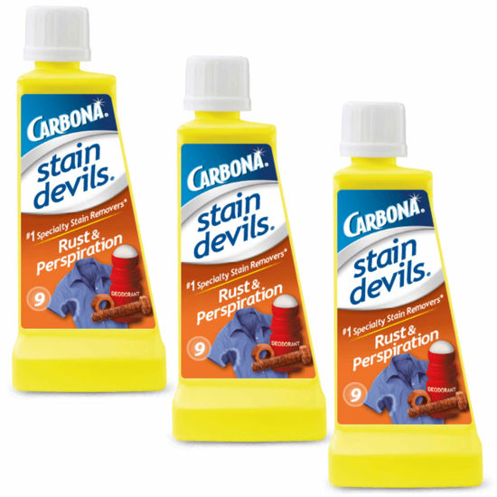 Picture of Carbona Stain Devils® #9 - Rust & Perspiration | Professional Strength Laundry Stain Remover | Multi-Fabric Cleaner | Safe On Skin & Washable Fabrics | 1.7 Fl Oz, 3 Pack