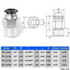 Picture of TAILONZ PNEUMATIC Male Straight 1/2 Inch Tube OD x 1/4 Inch NPT Thread Push to Connect Fittings PC-1/2-N2 (Pack of 5)