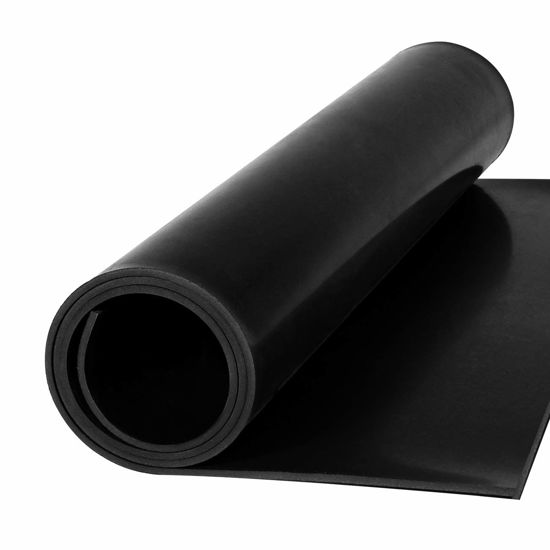 Picture of TORRAMI Neoprene Rubber Sheet Roll 1/8 (.125) Inch Thick x 18 Inch Wide x 24 Inch Long for DIY Gaskets, Pads, Seals, Crafts, Flooring,Cushioning of Anti-Vibration, Anti-Slip