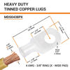 Picture of SELTERM 2pcs 4 AWG 3/8" Stud (X - Wide Pad) Tinned Copper Wire Lugs, Battery Lugs, Ring Terminals, Battery Cable Ends, 4 Guage Ring Terminal Connectors, UL Marine Grade Battery Terminal Connectors