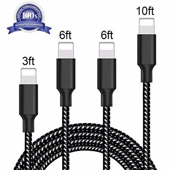 iPhone Charger Lightning Cable - ,5 Pack (2 x 3FT, 2 x 6FT, 10FT) USB  Cable, For Apple iPhone xs, xs Max, xr, x,8,8Plus,7,7Plus,6S,6SPlus, iPad  Air