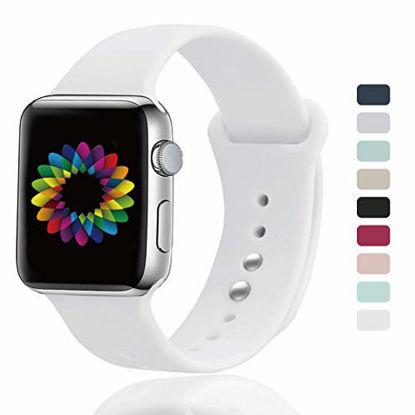 Picture of UPOLS Compatible for Apple Watch Band 38mm/40mm 42mm/44mm S/M M/L, Soft Silicone Sport Band for Women&Men, Strap Compatible for iWatch Series 4 Series 3 Series 2 Series 1