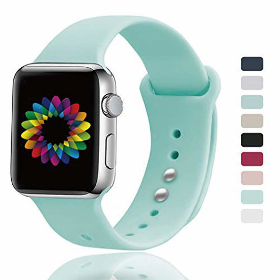 Picture of UPOLS Compatible for Apple Watch Band 38mm 40mm 42mm 44mm Women Men, Soft Silicone Sport Band, Strap Compatible for iWatch Series 4/3/2/1, S/M M/L