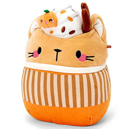 Picture of Squishmallows Official Kellytoy Plush 8 Inch Squishy Soft Plush Toy Animals (Cinda Kitty Pumpkin Spice Latte)