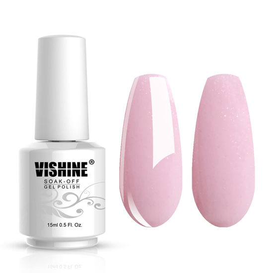 Picture of Vishine Gelpolish Professional Manicure Salon UV LED Soak Off Gel Nail Polish Varnish Color Pearl Pink (1327)