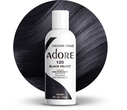 Picture of Adore Semi Permanent Hair Color - Vegan and Cruelty-Free Hair Dye - 4 Fl Oz - 120 Black Velvet (Pack of 3)