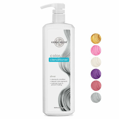 Picture of Keracolor Clenditioner SILVER Hair Dye - Semi Permanent Hair Color Depositing Conditioner, Cruelty-free, 33.8 Fl. Oz.